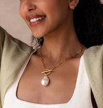 Load image into Gallery viewer, Pearl Drop Twist Chain Necklace