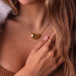 Load image into Gallery viewer, Curved Bean Pendant Necklace