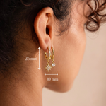 Load image into Gallery viewer, Star & Pearl Charm Hoop Earrings