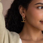 Load image into Gallery viewer, Horizontal Bar Hoop Earrings