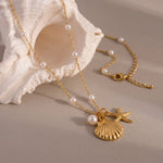 Load image into Gallery viewer, Medallion & Pearl Pendant Necklace
