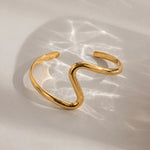 Load image into Gallery viewer, Sculptural Wave Cuff Bracelet