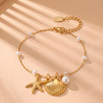 Load image into Gallery viewer, Starfish & Shell Charm Bracelet
