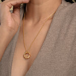 Load image into Gallery viewer, Gold Circle Ring Pendant Necklace