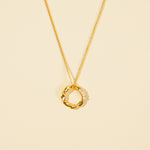 Load image into Gallery viewer, Gold Circle Ring Pendant Necklace