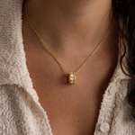 Load image into Gallery viewer, White Pearl Shell Ring Pendant Necklace