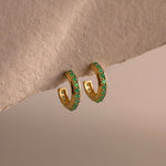 Load image into Gallery viewer, green gemstone stud earrings