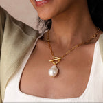 Load image into Gallery viewer, Pearl Drop Knot Chain Necklace
