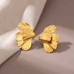 Load image into Gallery viewer, Gold Fan Drop Earrings
