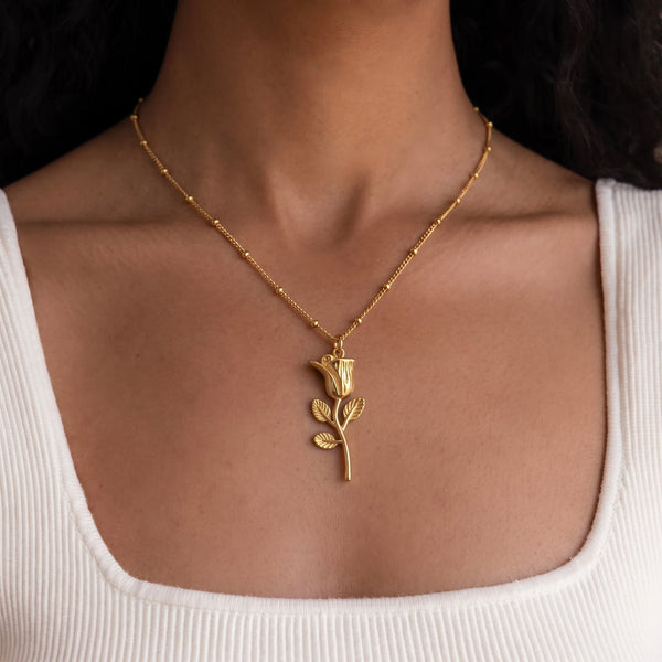 Rose Blossom Pendant Necklace