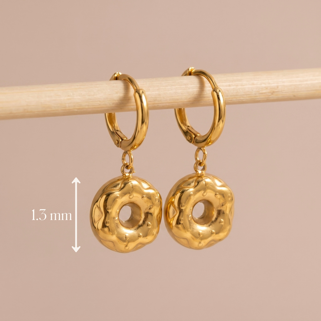Coin Charm Huggie Hoop Earrings