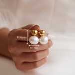 Load image into Gallery viewer, Double Pearl Button Earrings
