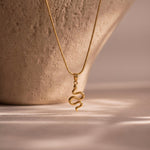 Load image into Gallery viewer, Coiled Snake Pendant Necklace
