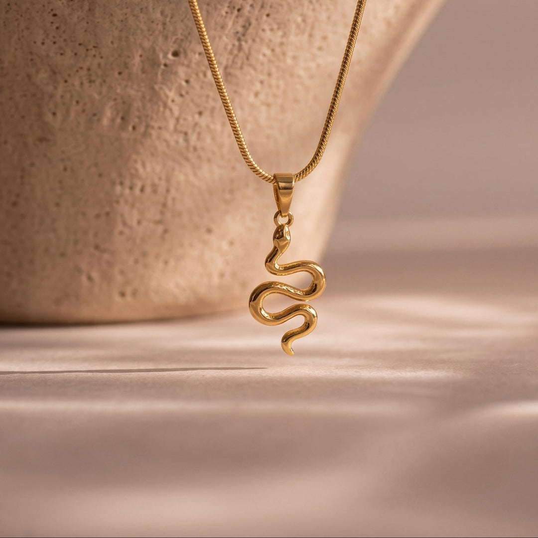 Coiled Snake Pendant Necklace