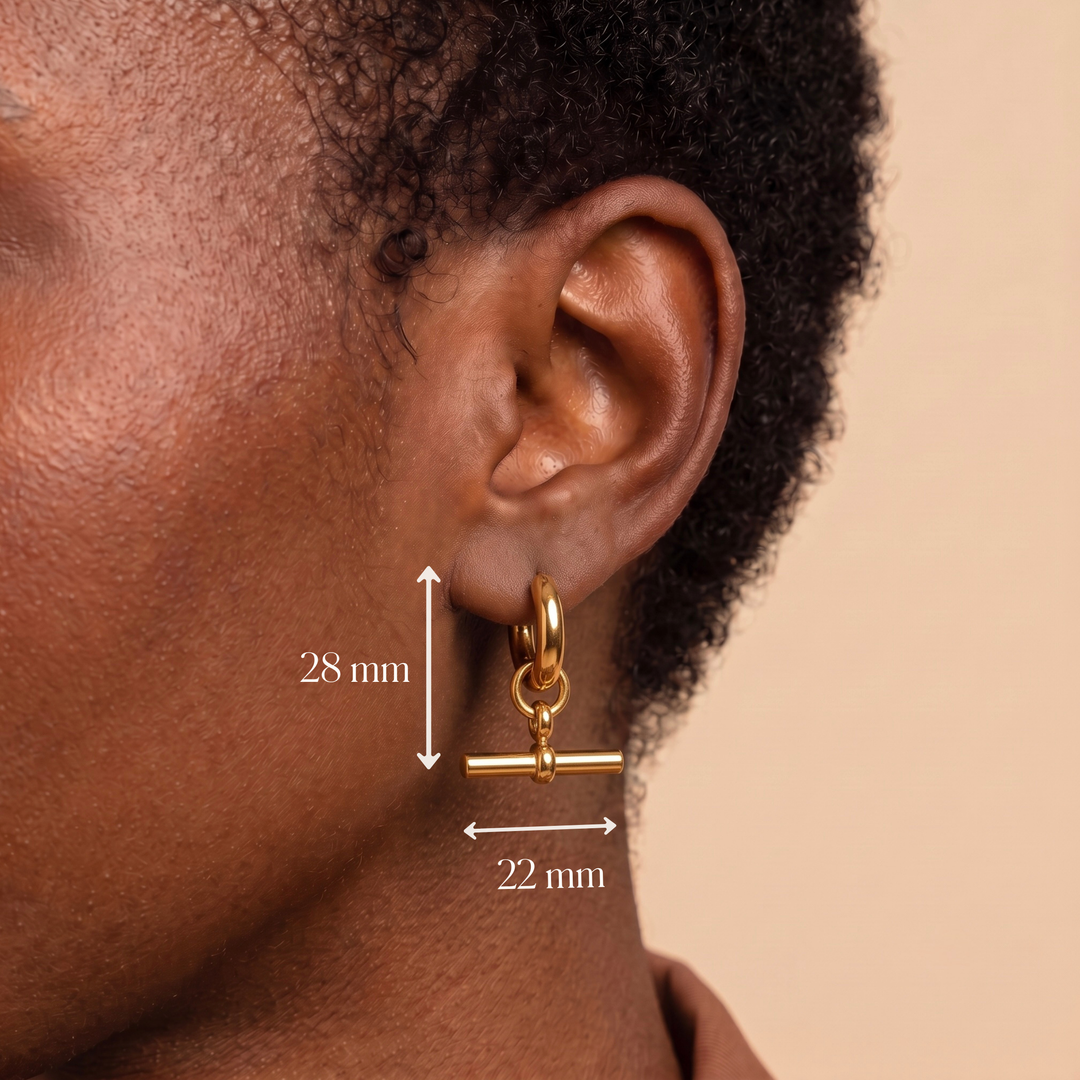 Horizontal Bar Hoop Earrings
