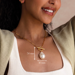 Load image into Gallery viewer, Pearl Drop Knot Chain Necklace

