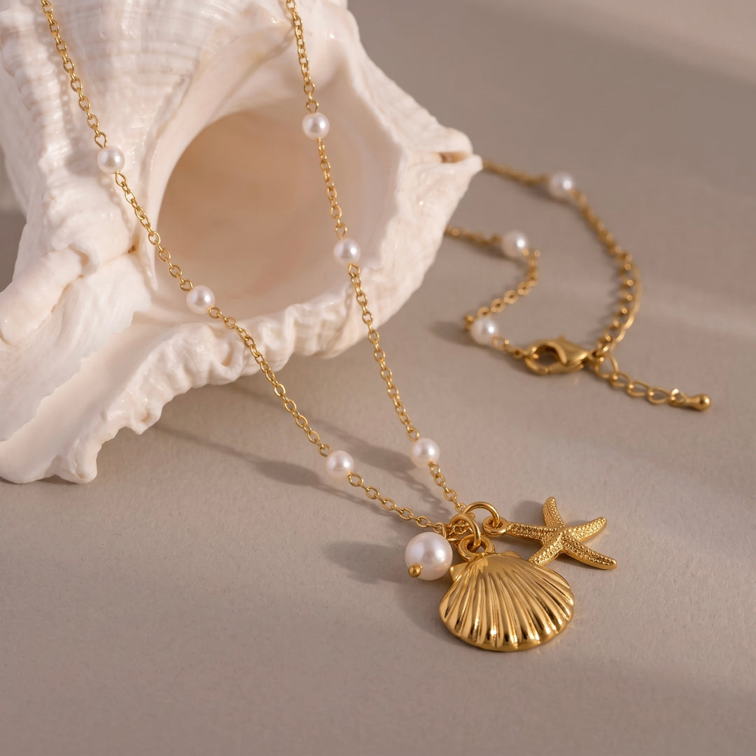 Medallion & Pearl Pendant Necklace
