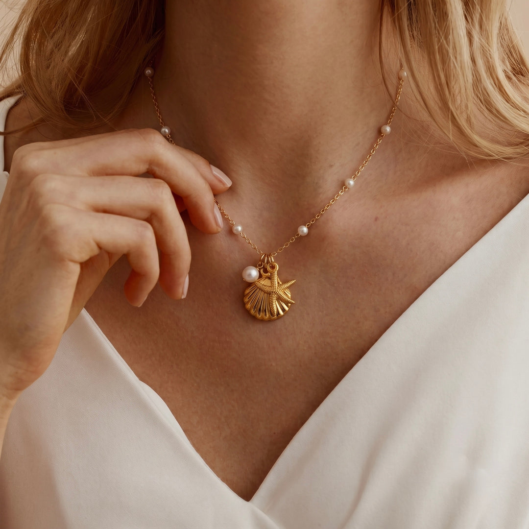 Medallion & Pearl Pendant Necklace