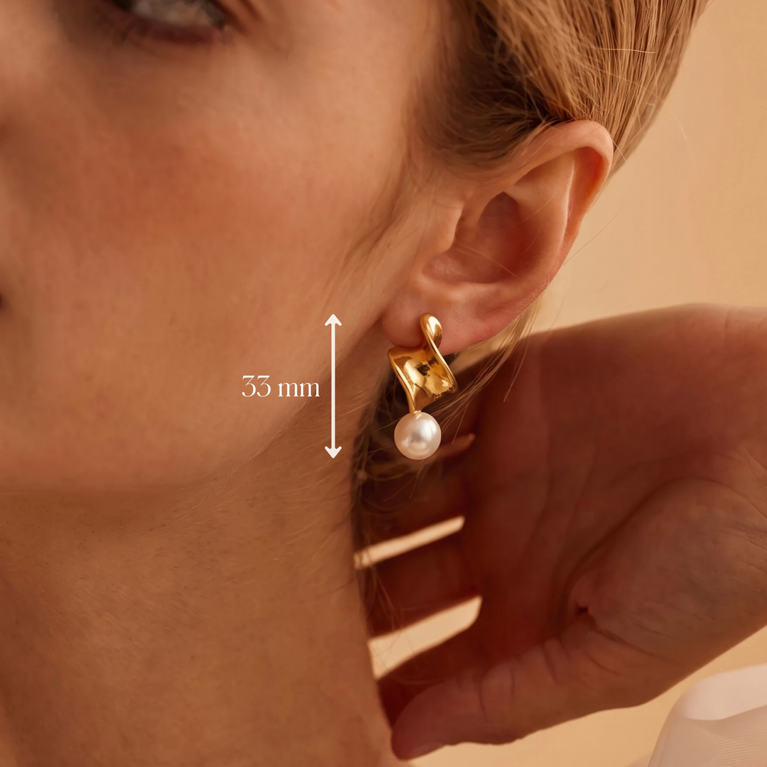 Mismatched Bow & Pearl Earrings