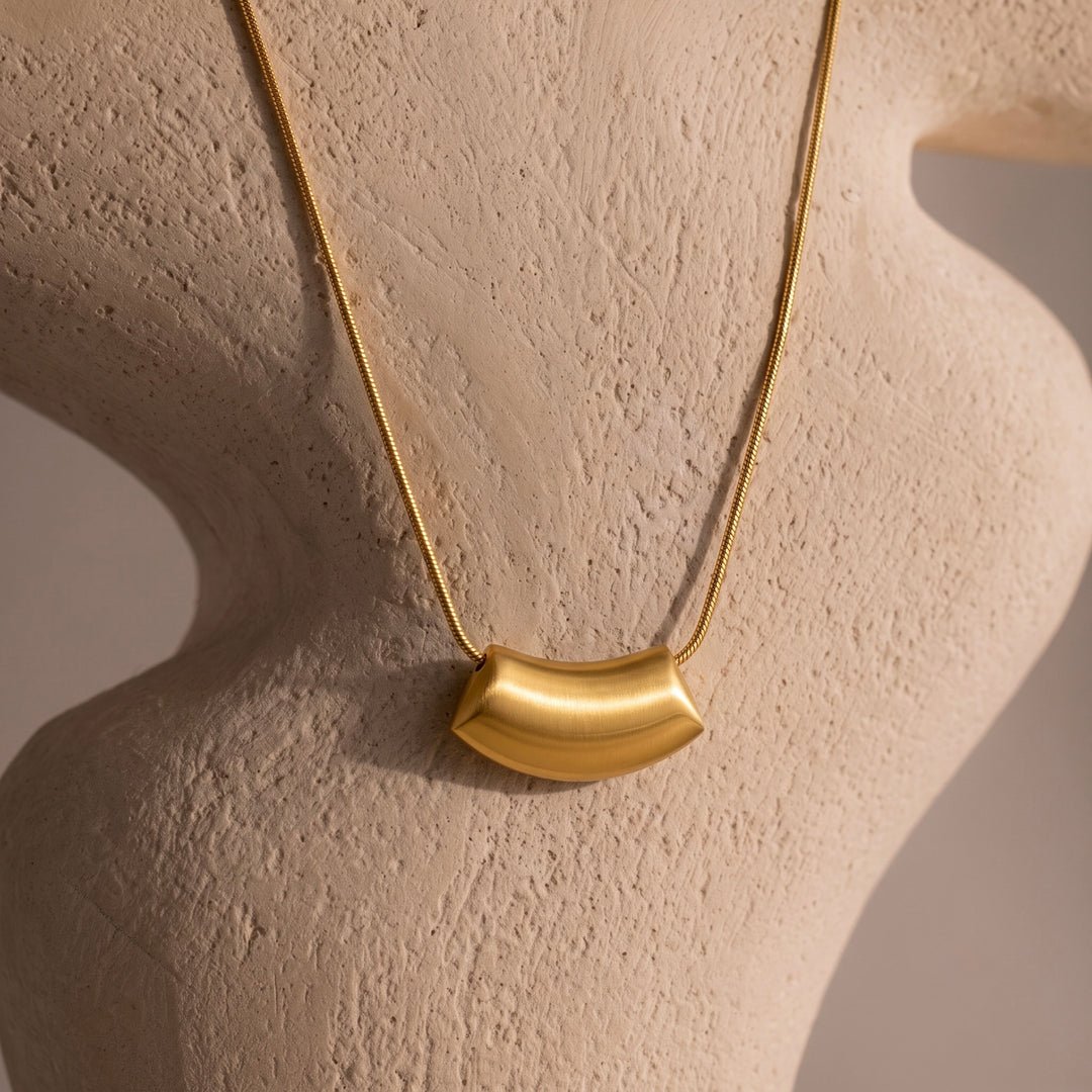 Sculptural Bean Pendant Necklace