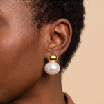 Load image into Gallery viewer, Double Pearl Button Earrings
