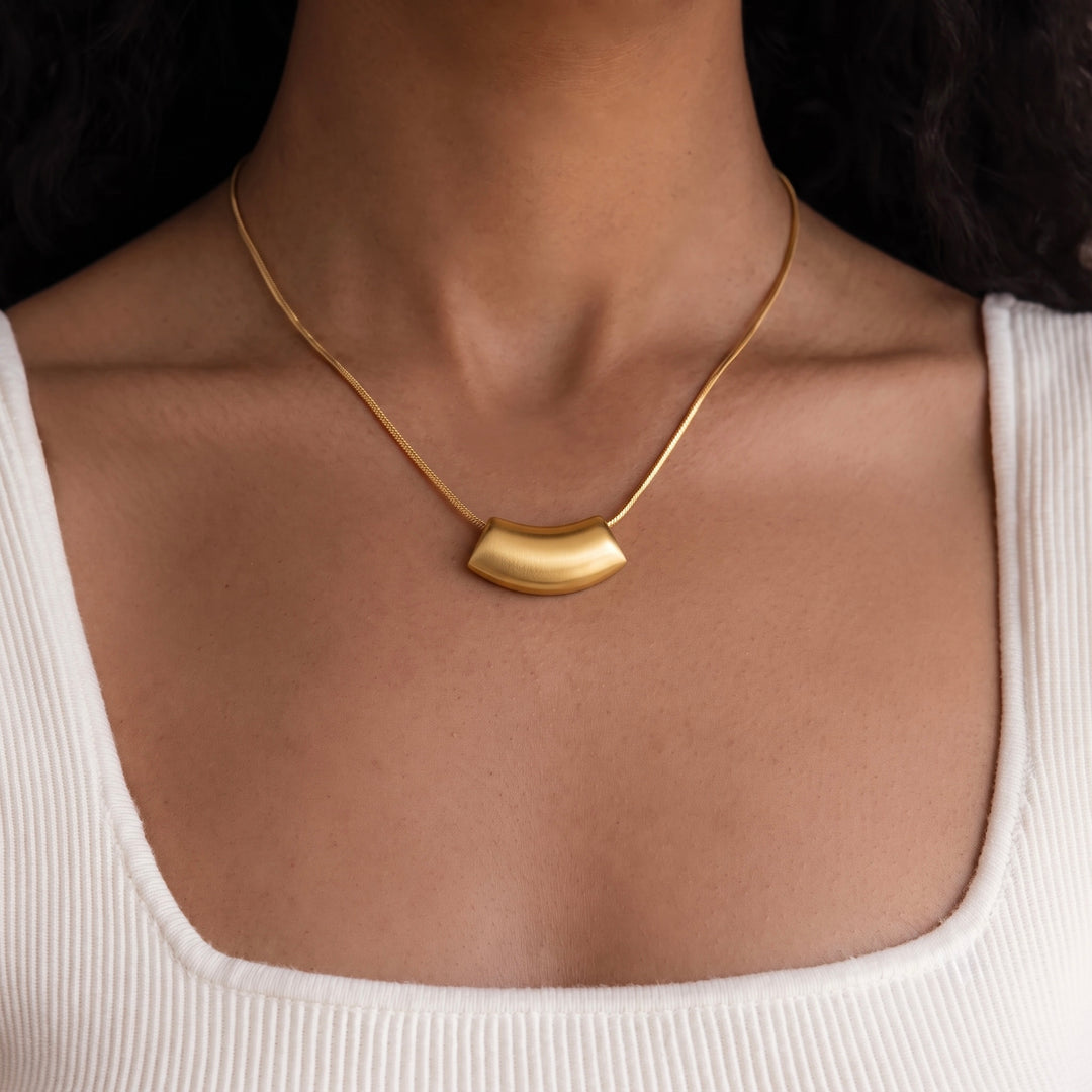 Sculptural Bean Pendant Necklace