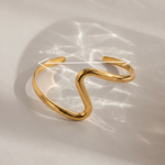 Load image into Gallery viewer, Sculptural Wave Cuff Bracelet
