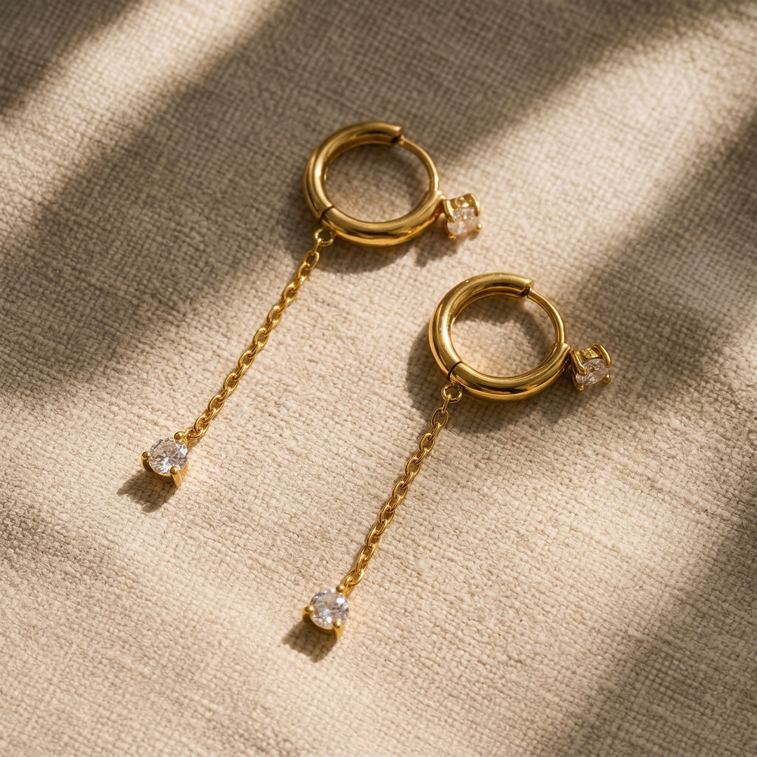 Geometric Circle & Cube Earrings