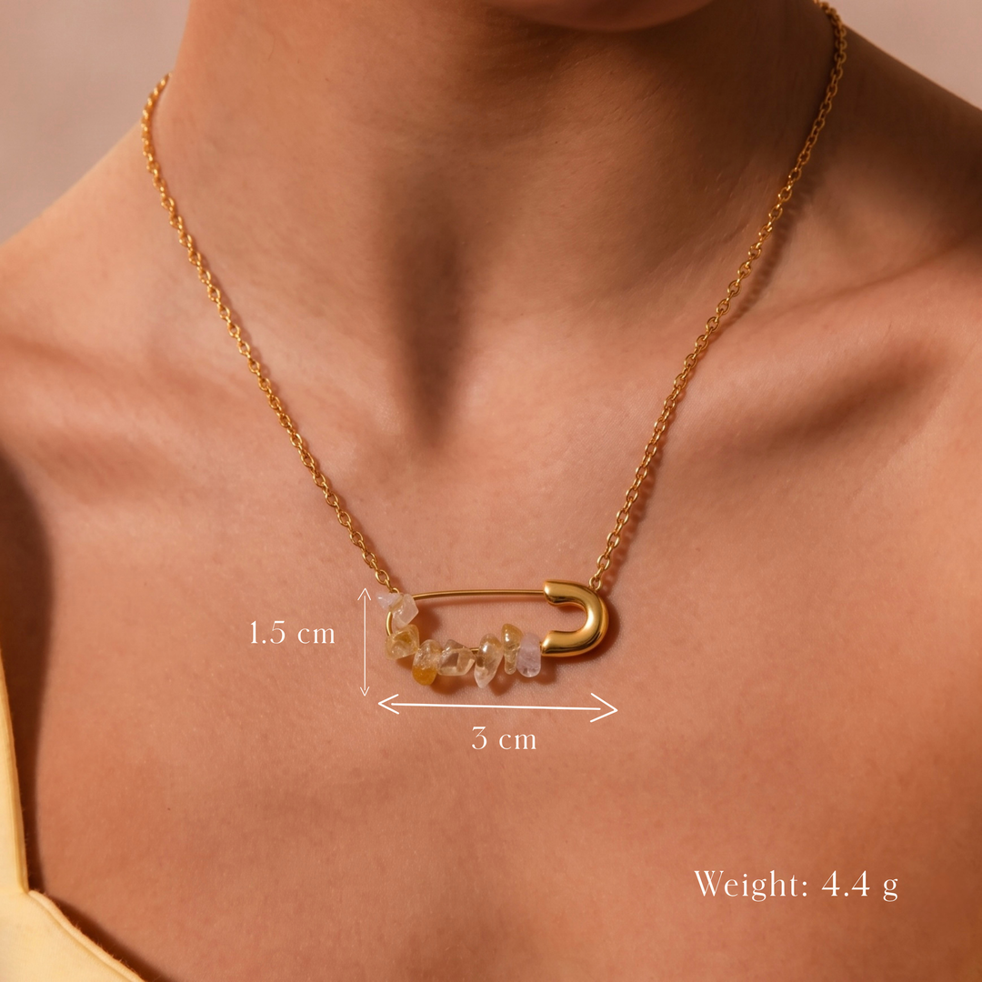 Gold Wave Pendant Necklace