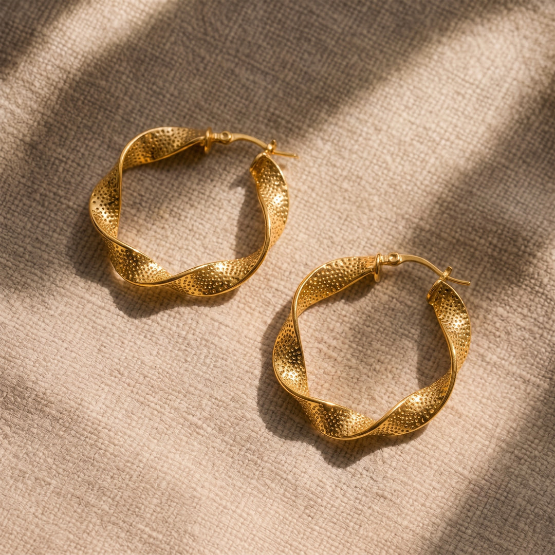 Twisted Rope Hoop Earrings