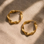Load image into Gallery viewer, Twisted Rope Hoop Earrings
