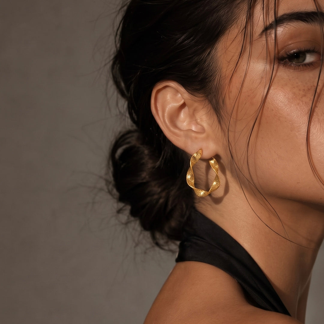 Twisted Rope Hoop Earrings