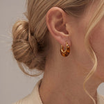 Load image into Gallery viewer, Tortoiseshell Resin Hoop Earrings
