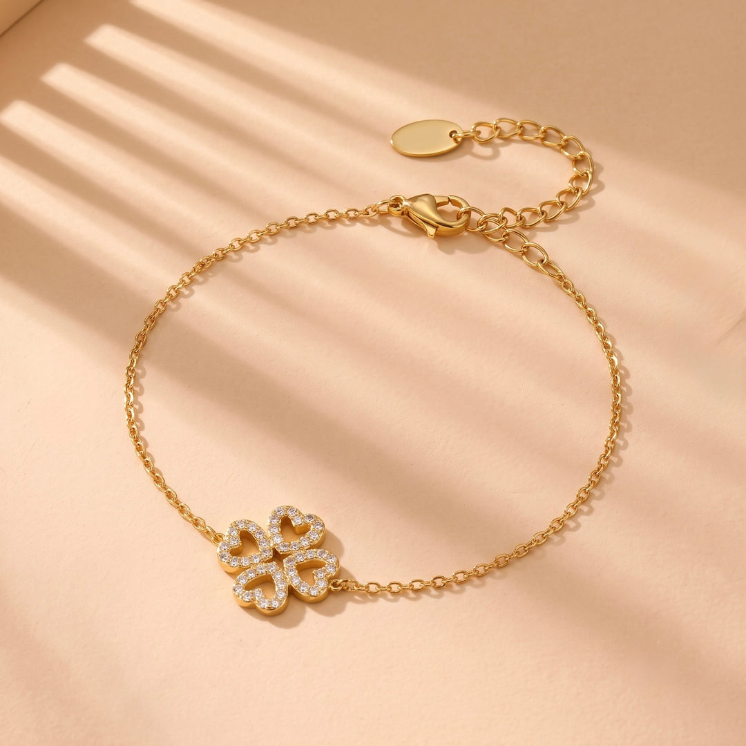 Double Clover Charm Bracelet