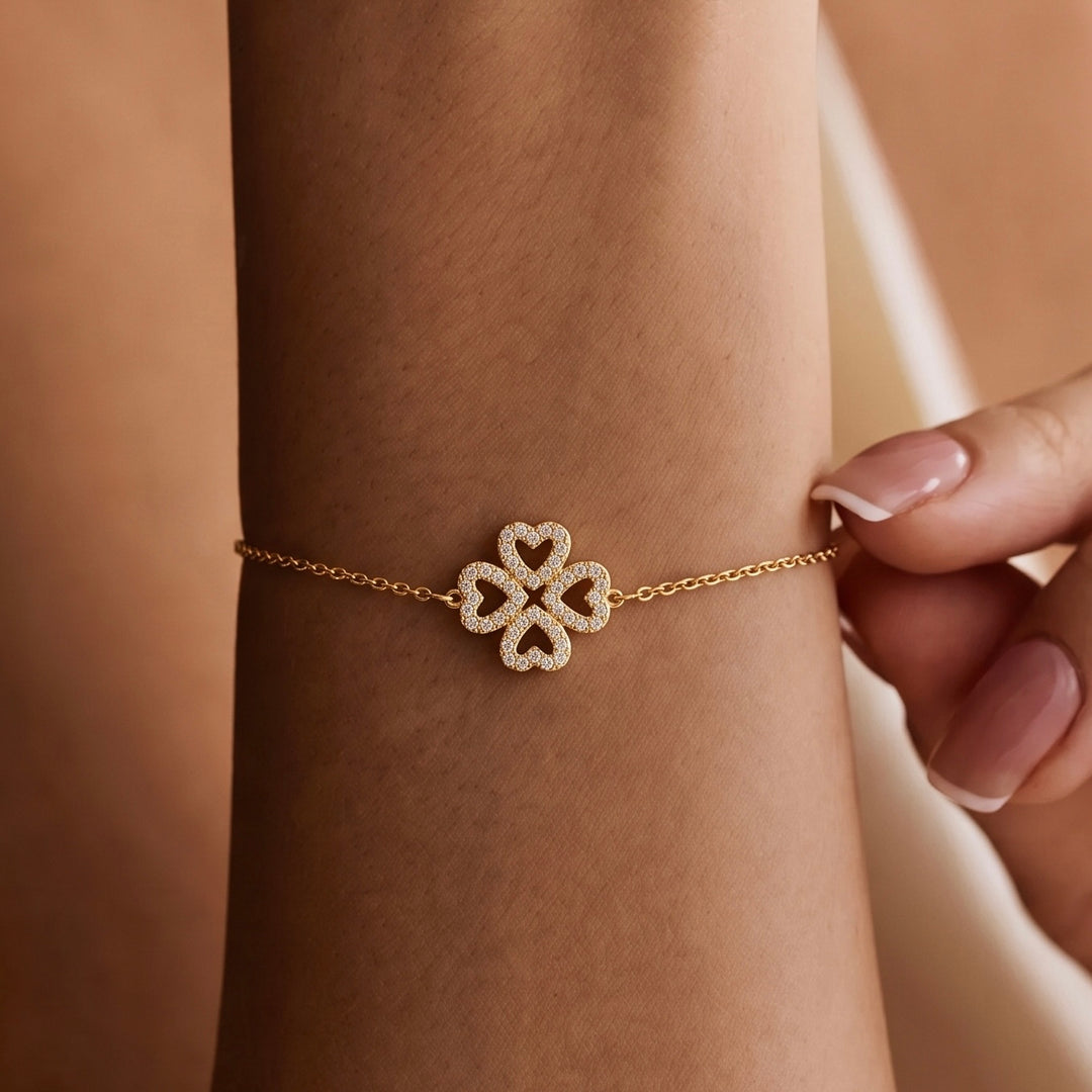 Double Clover Charm Bracelet