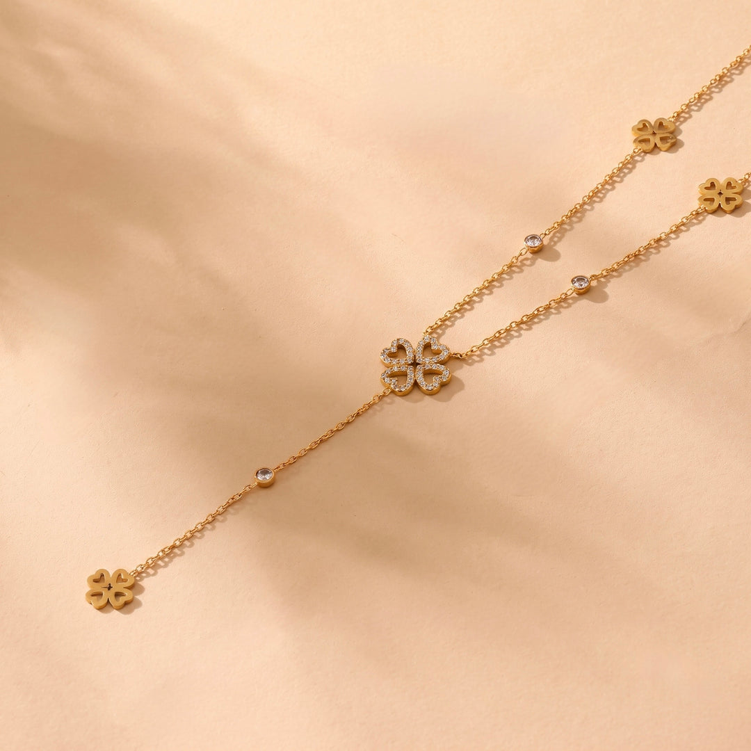 Long Flower Pendant Necklace