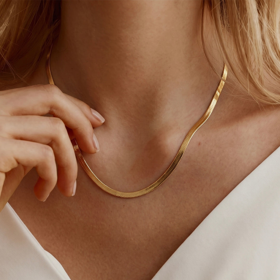 Sleek Gold Snake Chain Necklace