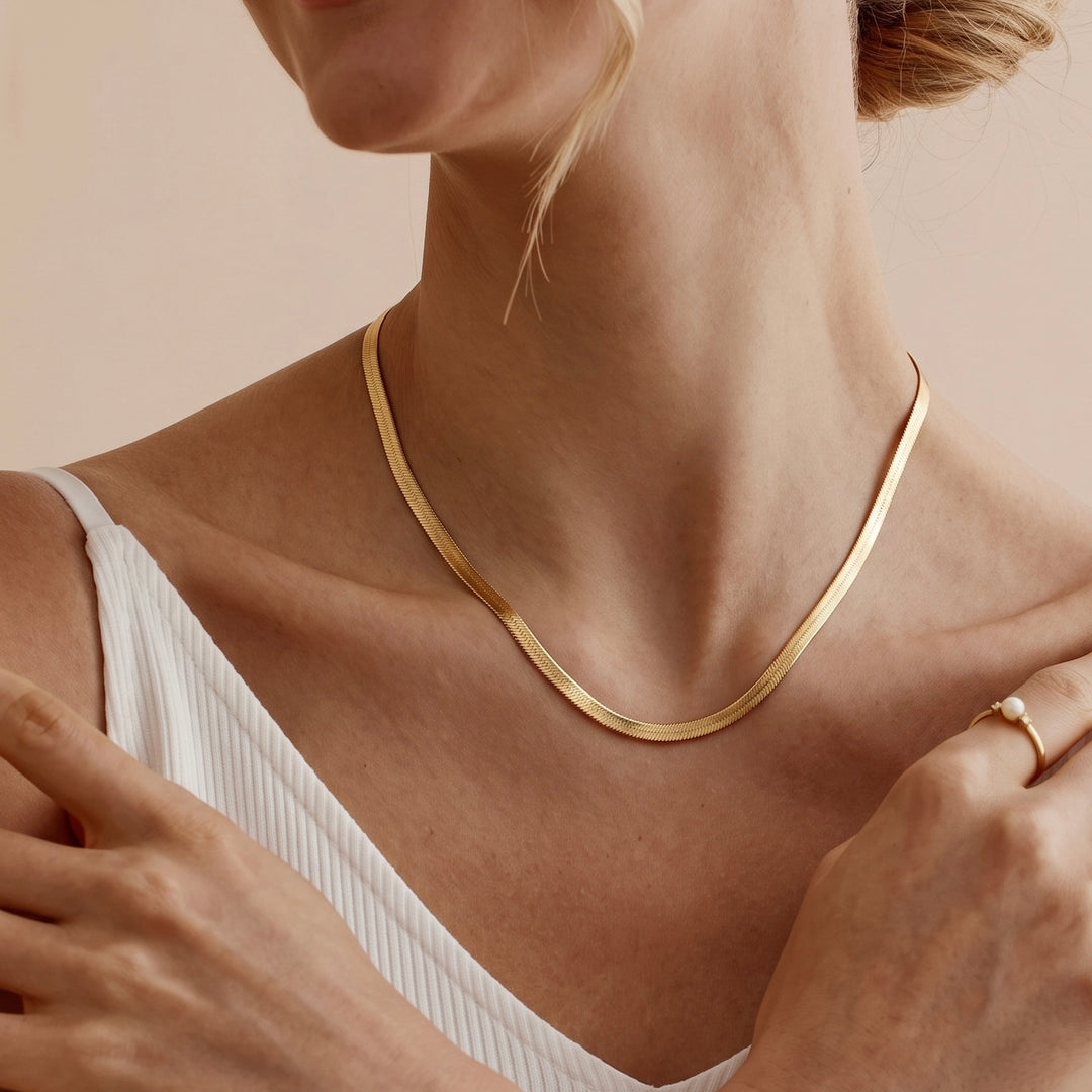 Sleek Gold Snake Chain Necklace