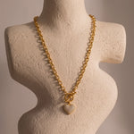 Load image into Gallery viewer, Pave Heart Toggle Chain Necklace
