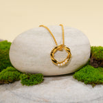 Load image into Gallery viewer, Gold Circle Ring Pendant Necklace
