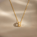 Load image into Gallery viewer, White Pearl Shell Ring Pendant Necklace
