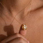 Load image into Gallery viewer, White Pearl Shell Ring Pendant Necklace
