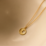 Load image into Gallery viewer, hollow gold circle pendant necklace in 18k plating
